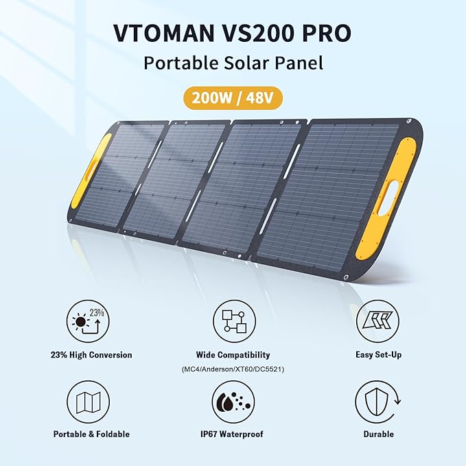 VTOMAN FlashSpeed 1500 Portable Power Station with 200W Pro Solar Panel - 1548Wh/1500W(3000W Peak) Solar Generator with LiFePO4 Battery, 100W USB-C, 60 Min Fast Charging 0-80% for Camping, Backup