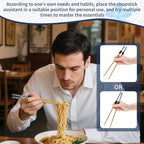 7PCS Training Chopsticks for Adults & Kids - Chopsticks for Beginners Learning Set | Japanese Style Wooden Training Chopstick, Reusable & Dishwasher Safe (8.86 Inch)