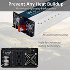 WZRELB 4000W Pure Sine Wave Inverter 12V DC to 110V 120V AC Power Converter with LED Display, Hardwire Terminal,Off-Grid Portable Power Inverter with Dual AC Outlets for Home, RV, Truck, Camping