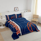 Feelyou Basketball Bedding Set Twin Size Gaming Sports Comforter Set for Kids Boys Girls Decor Ball Games Comforter Basketball Lover Duvet Set Bedroom Quilt Set