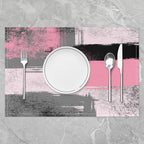Feelyou Light Pink Black Grey White Placemats Set of 4 for Kids Boys Girls Abstract Placemat for Kitchen Dining Table Decor Indoor Outdoor 18"x12" Ombre Modern Table Place Mats, Decor Buffalo Check