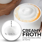 Zulay Kitchen Rechargeable Milk Frother Handheld - Frother Wand, Drink Mixer, Electric Whisk Frother, for Cappuccinos, Matcha & Protein Powder - Dynamic Triple Whisk, 3 Speed 500mAh Dragonfruit Gold