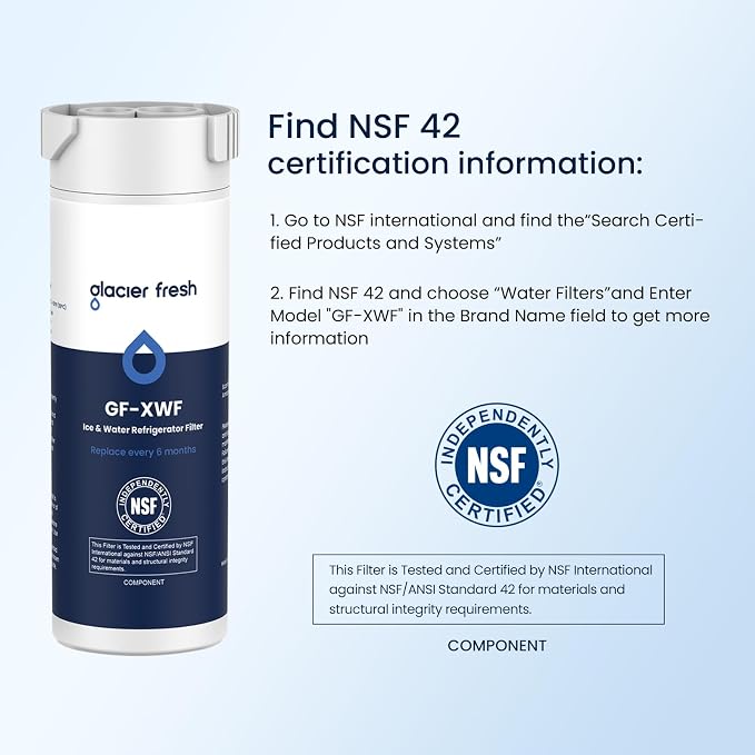 GLACIER FRESH XWF Replacement for GE XWF Refrigerator Water Filter 2 Pack