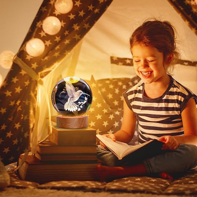 Bird Gifts for Kids, Large 3D Bird Lamp, Crystal Bird Night Light 16 Color Changing with Remote Control for Bedroom Decor, Bird Figurines
