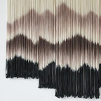 IOWER Large Macrame Wall Hanging Mountain Handmade Brown Dip-Dyed Boho Wall Decor 5Pcs Art Wall Decor for Bedroom Living Room Fiber Art Tapestry