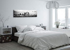 DJSYLIFE Los Angeles Skyline Wall Art Black and White USA Panoramic Cityscape Picture Canvas Prints Artwork for Bedroom Men Room Office Decoration Painting Ready to Hang 13.8"x47.3"