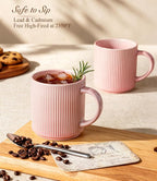 GBhome Coffee Mugs Set of 6，16 oz Coffee Cups with Handle | Cups for Latte, Tea, Cocoa & Milk, Ideal for Daily Use & Gifts, Microwave & Dishwasher Safe, Blush Pink