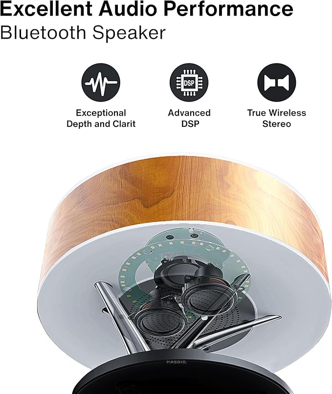 AMPULLA Tree of Aura Smart Bedside Lamp Table Lamp with Wireless Charge and Bluetooth Speaker Dimmable Nightstand Lamp for Bedroom