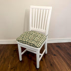 Barnett Home Decor Dining Chair Pad with Ties Montgomery Green Plaid - Size Small 15 x 17 Chair Cushion - Latex Foam Fill Cushion, Reversible, Machine Washable - Green Natural Tartan