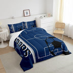 Feelyou Kids Football Comforter Set King Size Rugby Sports Bedding Set for Boys Girls Teens Bedroom Decor Soccer Ball Game Comforter Football Lover Duvet Set with 2 Pillow Case