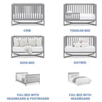 Delta Children Tribeca 4-in-1 Baby Convertible Crib + Simmons Kids Quiet Nights Crib and Toddler Mattress Made from Recycled Water Bottles/GREENGUARD Gold Certified [Bundle], Grey