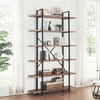 HOMISSUE Bookshelf,6-Tier Tall Bookshelf Industrial Bookcase and Bookshelves,Rustic Storage Rack with Open Shelves for Living Room Bedroom and Kitchen