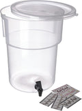 Carlisle FoodService Products Round Beverage Dispenser Drink Dispenser with Spigot for Catering, Plastic, 5 Gallons, Clear
