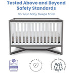 Delta Children Tribeca 4-in-1 Convertible Crib, White/Grey