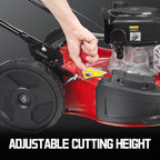PowerSmart 21-Inch Gas Push Lawn Mower with 125cc Briggs and Stratton Engine, 2-in-1 Mulching Lawn Mower with Side-Discharge, 6-Positions Adjustable Cutting Height (B8721C)