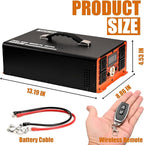 Jamesin Pure Sine Wave Inverter 3000 Watts, 6000 Watts Peak Power, 12 VDC to 110/120 VAC with LED Display for Home, Truck, Car, RV, Residential Solar Systems