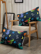 Datura home Dinosaur Space Dinos Comforter Bedding Set for Boys Kids Children,Celestial Bodies Colorful Dinosaur Print Bedding Set with 1 Comforter and 2 Pillowcases(Dinosaur Twin)