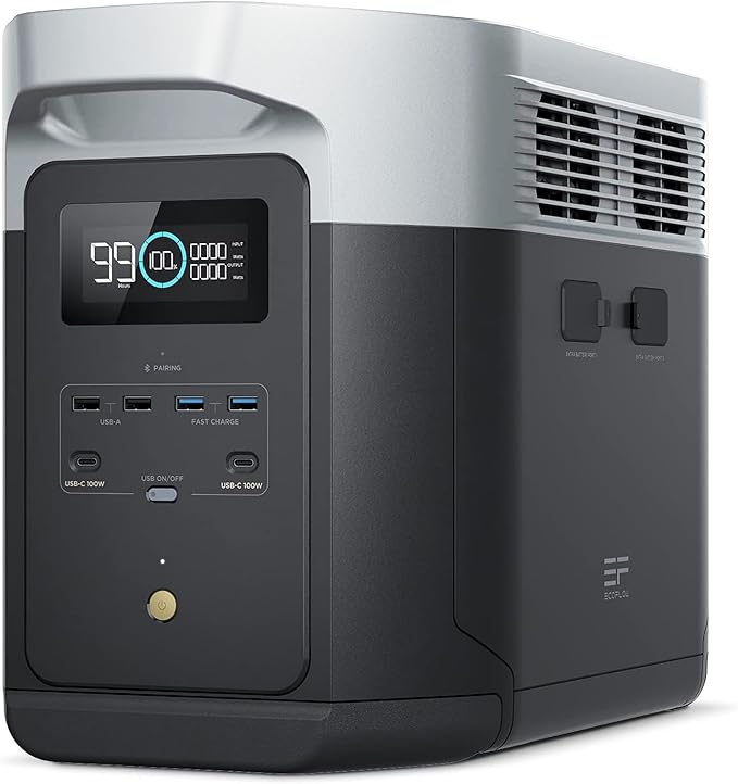EF ECOFLOW Portable Power Station DELTA 2 Max, 2400W LFP Solar Generator, Full Charge in 1 Hr, 2048Wh Solar Powered Generator for Home Backup(Solar Panel Optional)
