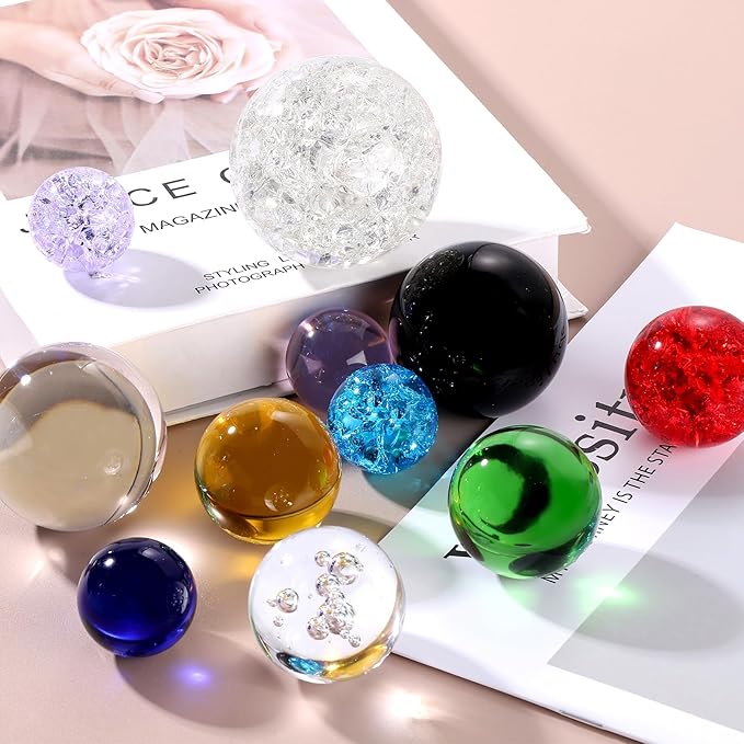 uxcell 70mm/2.8" Crystal Sphere Ball Bubble Glass Solid Decorative Sphere Crystal Ball Prop Ornament for Feng Shui Divination Fortune Telling Tabletop Fountain Decoration, Clear