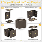 Greesum 31 Gallon Resin Deck Box Large Outdoor Storage for Patio Furniture, Garden Tools, Pool Supplies, Weatherproof and UV Resistant, Lockable, Dark Brown