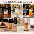Cocktail Stirrers 8.66" - Silver Steel Swizzle Sticks, 4 Pack | 8.66" Long Steel Drink Stirrers with Dual Ends - Perfect for Tall Cocktails, Coffee & Iced Tea - Reusable Bar Essentials