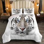 Erosebridal Kids Tiger Comforter Set Full Size, Wild Animal Down Comforter for Boys Girls Teens Adult Bedroom, Grey Tiger Skin Duvet Insert Black White Stripe Bedding Comforters for Bedroom Decor