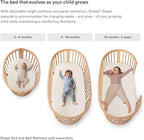 Stokke Sleepi Mini Bundle, Natural - includes Crib/Bed, Mattress & Drape Rod - Suitable for Ages 0-5 Years Old - Adjustable & Stylish