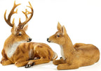 JHVYF Adorable Deer Statue Decor for Garden Yard Buck & Doe Lying Outdoor Sculptures for Home Decor 312-313…