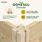 Greenes Fence Original Pine Raised Garden Bed, 4' x 4' x 10.5" - Made in USA with American Pine