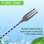 BRIOUT 2 Pcs Bar Spoon, 12 Inches Long Handle Drink Stirrer, Stainless Steel Bar Cocktail Mixing Spoons with Double Ended Design for Stirring, Black
