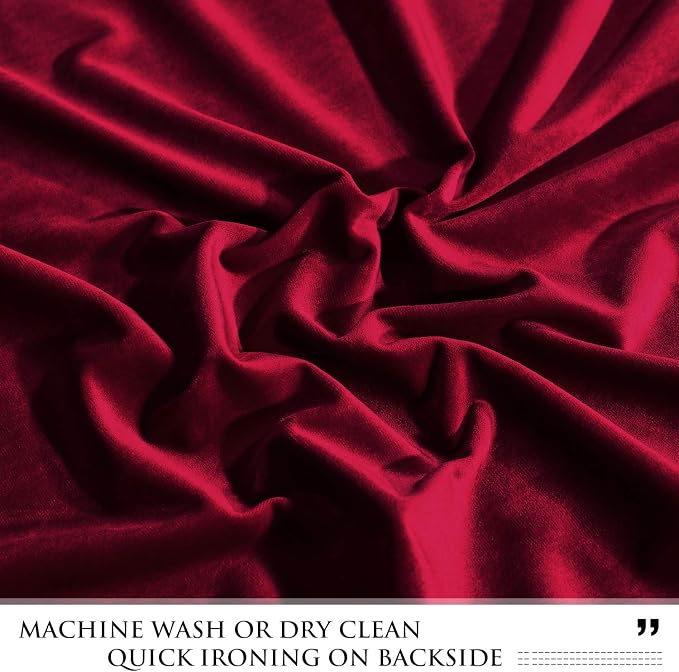 Christmas Red Valance Curtains 110 inches Width, 1 Panel | Heavy Thick Light Blocking Window Drapes, Rod Pocket Waterfall Tassel Swag for Theater, Living Room