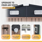 Aoxun 8' x 6' Storage Shed with Base Outdoor Steel Garden Utility Cabinet with Lockable Door Waterproof & Rust-Proof for Yard, Patio, Backyard (Brown, Base Included)