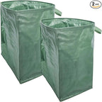2 Pcs 53 Gallon Reusable Lawn Bags, Yard Waste Container with Easy Sweep Leaf Collector PP Material, Large Capacity, Foldable, Ideal for Leaves, Branches, and Grass Clippings