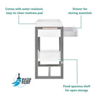 av2023-Dream nontoxic strap-3b688703 Arlo Changing Table, Made of Solid New Zealand Pinewood, Non-Toxic Finish, Comes with Water Resistant Mattress Pad & Safety Strap, Steel Grey And White