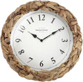 Presentime & Co Farmhouse Series, Rustic Woven Clock, 10.5 inch, Natural Woven Water Hyacinth/Sea Grass. Wall Sculpture, Wall Art and Timepiece for Home Decoration/Decoration/Farmhouse Décor.