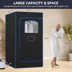 Portable Sauna, Full Size, Steam Tent Sauna Box with 3.0L Steamer, Remote Control, Folding Chair, 9 Levels