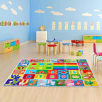 Kids Educational Rug Playtime Collection ABC, Numbers and Shapes Learning Carpet Kids Play Rug Mat Playmat for Playroom Bedroom, 55.1 x 43.3 inch