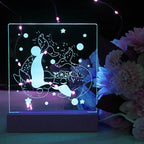 4Pack 6" Wood Rectangle Display Pedestal,Wooden Rectangle LED Lights Display Base for Acrylic and Plexiglass,Wood Night LED Light Lamp Base