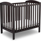 Delta Children Emery Mini Convertible Baby Crib with 2.75-inch Mattress, Dark Chocolate