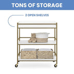 Delta Children Jade Changing Table/Cart, White Melamine/Bronze