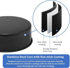 P&P CHEF 9.5 Inch Cake Pan Set, 2Pcs Non-stick Round Baking Cake Pans Tins | Stainless Steel Core & Nonstick Coating, Good for Baking Layer Tier Cakes for Birthday Wedding, Deep Side & One-piece Design