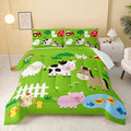 Farm Animal Comforter,Pig Cow Sheep Comforter Set for Kids Teens Girls Boys,3Pcs Bedding Set Printed Comforter with 2 Pillowcases,Down Alternative,Soft and Lightweight，Queen Size
