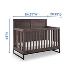 Simmons Kids Foundry 6-in-1 Convertible Baby Crib, Rustic Grey with Matte Black