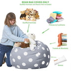 Aubliss Stuffed Animal Bean Bag Storage Chair (Grey Dot, Medium (32''))