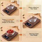 Food Scale, Digital Kitchen Scale with Hanging Loop, 11lb Baking Scale | 1g Accuracy, g/oz,etc.5 Unit Conversion, Tare Function, Fingerprint-Resistant Steel, Suitable for Cooking, Baking ,Meal Prep