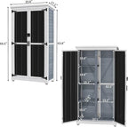 GDLF Outdoor Storage Cabinet Wood & Metal Garden Shed with Waterproof Roof and Sturdy Lockable Doors 66"