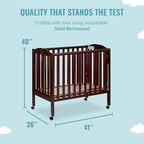 3-in-1 Portable Folding Crib Bundle with Sunset Extra Firm Fiber Mini Crib Mattress, 41x26x40 Inch and 38x24x3 Inch