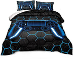 Boys Comforter Set,Gaming Bedding for Kids Teen,Game Console Comforter Set for Gamer Room Decor(comforter-Game41,Queen)