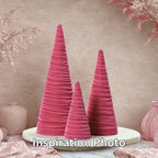 Your Heart's Content Hot Pink Velvet Trees Set of 3, Modern Artisan Mantel Accent, Coquette Room Decor, Romantic Aesthetic, Valentine Tabletop Tree, Cozy Gift for, Teen Girl Room (Hot Pink)