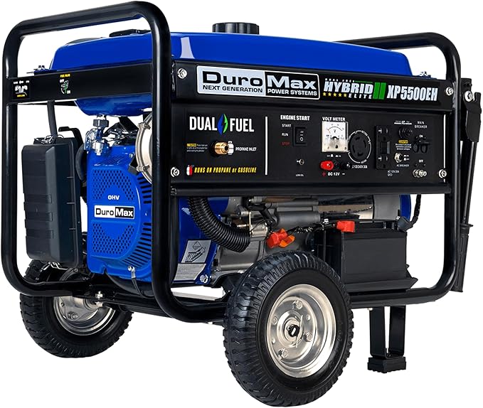 DuroMax XP5500EH 5,500-Watt Dual Fuel Portable Generator - Gas & Propane, Electric Start, RV & Emergency Ready